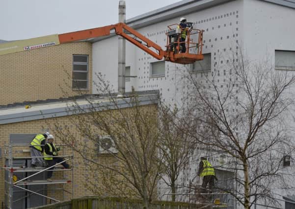 Work being carried out on Oxgangs Primary School. Picture: Julie Bull