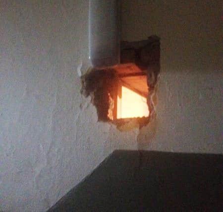 The hole in the wall. Picture: supplied