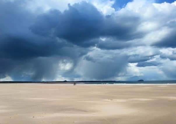 April showers at Yellowcraig Beach. Picture: Willie Gilbertson/Facebook