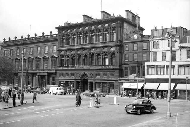 The Life Association of Scotland building in Princes Street at the foot of the Mound  Edinburgh .  Also showing part of the New Club.