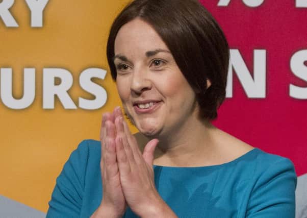 Scottish Labour leader Kezia Dugdale launches her party's manifesto at the Grassmarket Community Project. Picture: SWNS