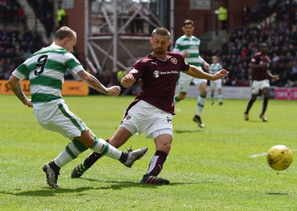 Celtic's Leigh Griffiths scores his side's third of the game Picture: SNS Group