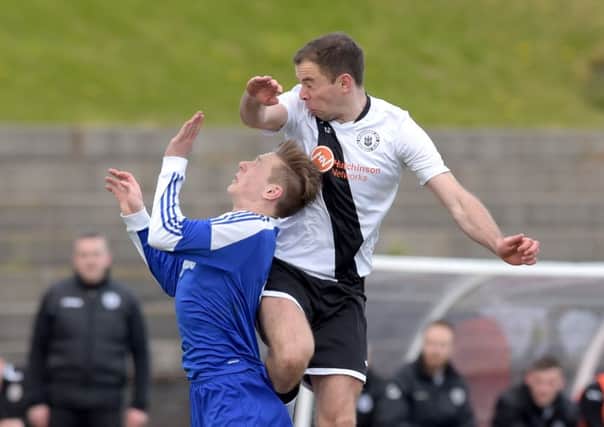 Edinburgh City captain settled any nerves when he scored to put the tie out of Cove Rangers reach. Pic: Jane Barlow