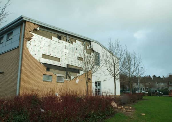 Storm damage at Oxgangs Primary. Picture: Toby Williams
