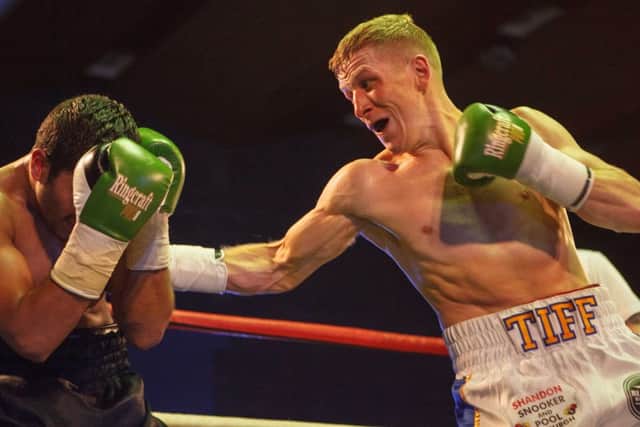 Stephen Tiffney beats Qasim Hussain at Meadowbank. Picture: Toby Williams
