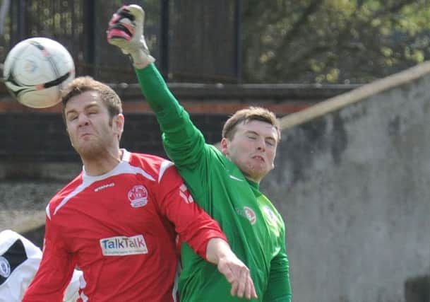 Hand up:  Andrew Stobie, right, wants to answer the call for Edinburgh City