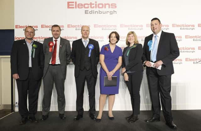 The Lothians list MSPs:

L-R Andy Wightman (Greens) Neil Findlay (Lab) Gordon Lindhurst (Con)  Kezia Dugdale (Lab) Alison Johnstone (Greens) and Miles Briggs (Con). 

The 7th List MSP, Jeremy Balfour was ill so therefore didn't attend the count.

 Picture: Neil Hanna