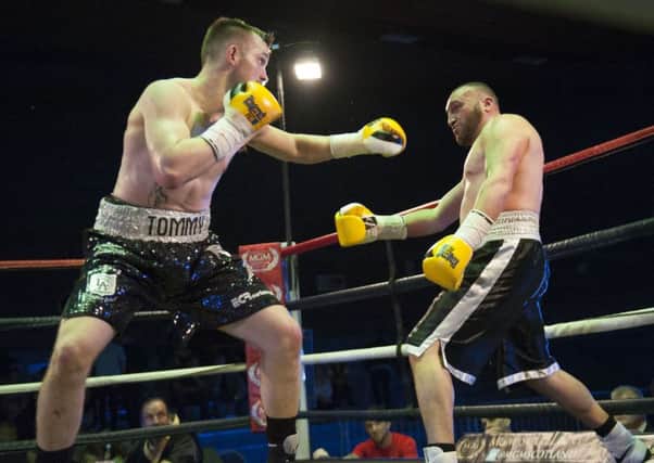 Tommy Philbin, pictured during his win over Curtis Gargano, enjoys his dual role as boxer and a fishmonger. Pic: Andrew O'Brien