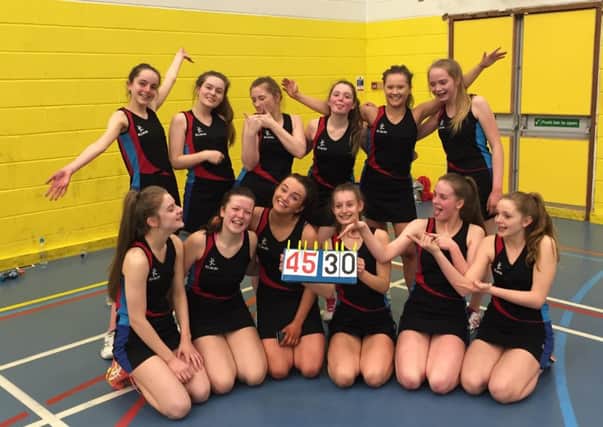 The Rubies U-15 netball team who reached the Scottish Cup Final