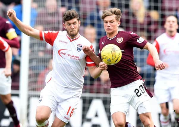 Gavin Reilly has had to compete with Juanma Delgado, Osman Sow and Abiola Dauda this season but feels he is now better equipped to claim a starting place. Pic: SNS