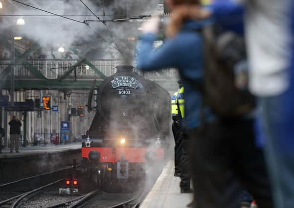 Thousands of steam enthusiasts celebrated the Flying Scotsman's return to Scotland.


 Picture: Neil Hanna