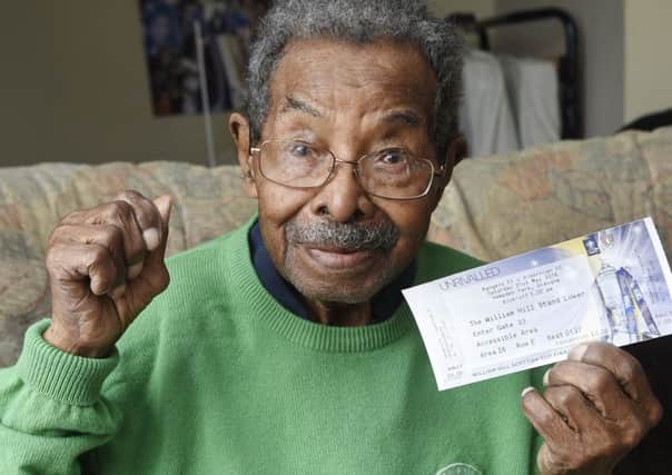106-year-old Sam Martinez has got his ticket for tomorrow's final. Picture: Greg Macvean