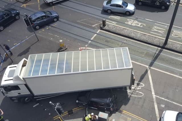The accident has blocked Princes St at the West End. Picture: 80 Days