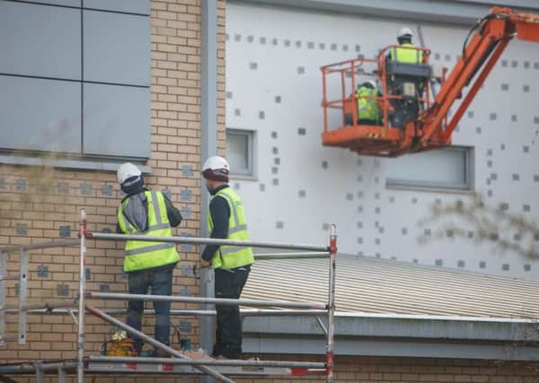 Work is carried out on  Oxgangs Primary School. Picture; Toby Williams