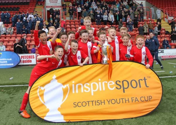 Spartans Reds 13s defeated Leith Athletic A Team 13s 2-1 in the Scottish Cup final at Airdrie's Excelsior Stadium. Picture: Craig Halkett