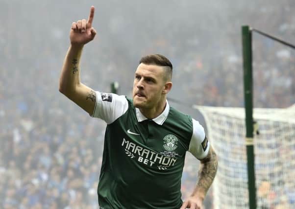 Anthony Stokes celebrates scoring the opening goal in the cup final