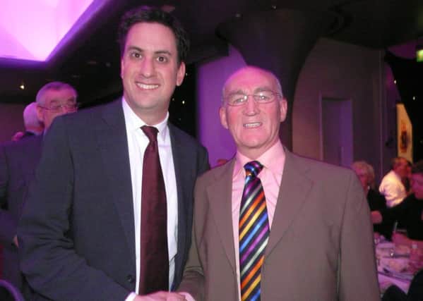 Harry Cairney with former Labour leader Ed Miliband. Picture: supplied