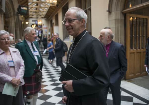 Rt Hon Justin Welby, Archbishop of Canterbury meets Moderator Rt Rev Dr Russell Barr. Picture: Andrew O'Brien
