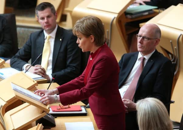 First Minister Nicola Sturgeon makes a statement to MSPs. Picture: Andrew Milligan/PA Wire