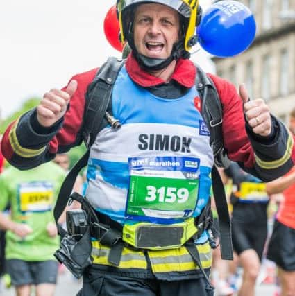 Simon Shakespeare takes on the Edinburgh Marathon. Picture: Ian Georgeson