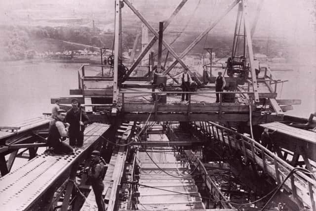 Workers riveting the Forth Bridge in June 1888. Picture: contributed