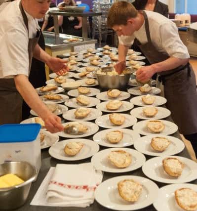 Tom Kitchin and young cooks from The Citadel. Picture: Marc Marnie