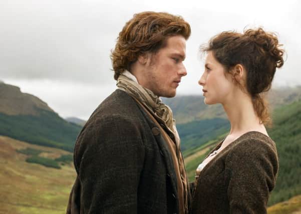 Outlander Claire and Jamie in the hit TV show.