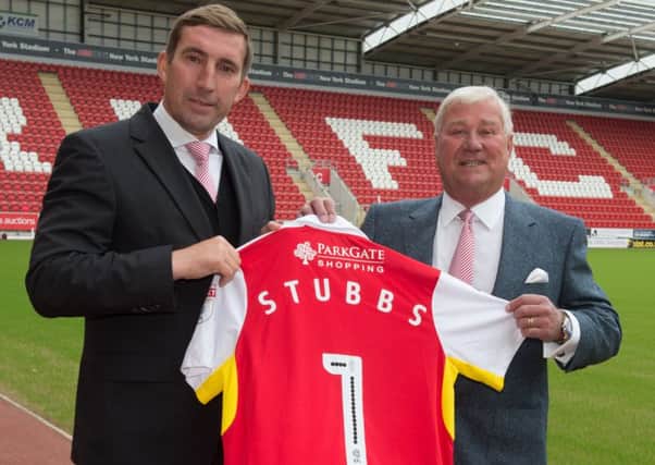 Alan Stubbs with Rotherham United chairman Tony Stewart.  Pic: Dean Atkins