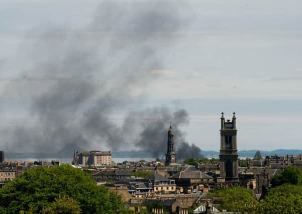 Smoke rises from the Seafield area. Picture: Andrew O'Brien