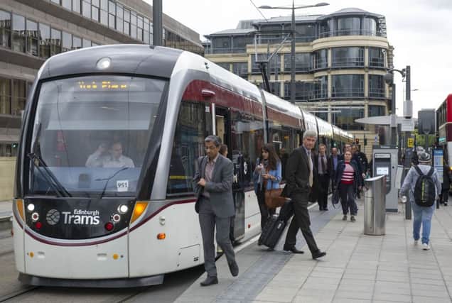 Edinburghs tram line has seen numbers continue to rise as it enters its third year of operation.  
Picture: Ian Rutherford