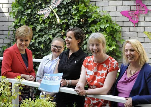 First Minister Nicola Sturgeon and Health Secretary Shona Robison meet Susan Selkirk, Laura Fitzsimmons and Macmillan Cancer Support Scotland's Janice Preston. Picture: Julie Bull