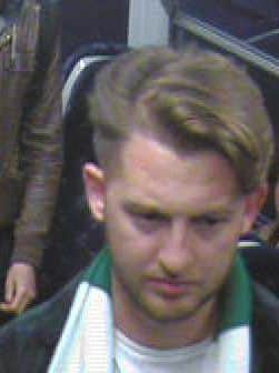 One of the men police want to speak to in relation to the assault. Picture: British Transport Police