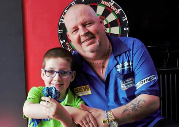 Robert Thornton met Shaun Taylor, 7, at Murrayfield Sports Bar