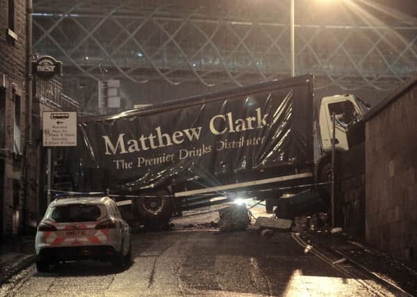 The lorry crashed in December. Picture: Neil Hanna