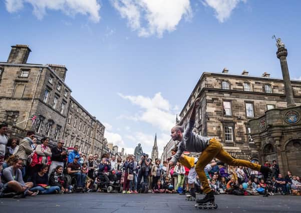 Le Patin Libre from Canada promote their ice show at last year's Edinburgh Fringe Festival. Picture: Steven Scott Taylor