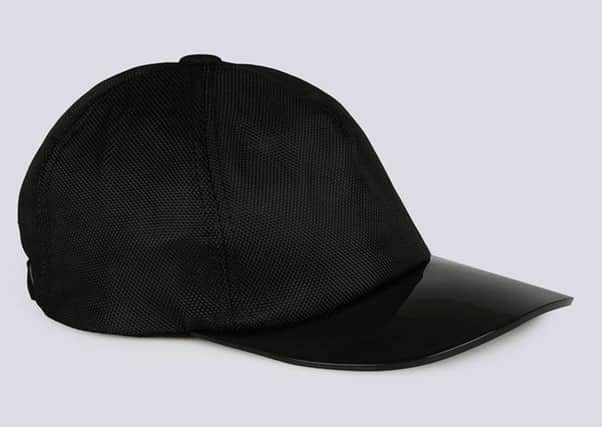 The Anthony Morato Technical Fabric and Plexiglass Baseball Cap, available from morato.it. Photo: PA Photo/Handout.