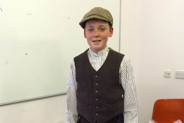 Young Edinburgh actor Dylan Neilson at his costume fitting for the film. Picture: contributed