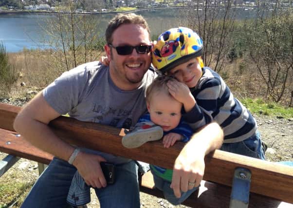 Luke Dalrymple with his sons Innis (middle) and Orran (right). Picture: supplied