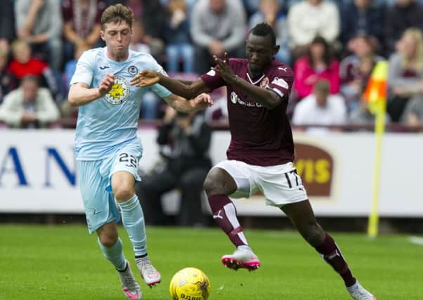 Hearts' Juwon Oshaniwa in action against Partick Thistle. 

Picture: Ian Rutherford