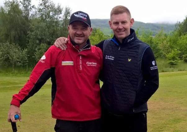 Paul Lawrie, left, attended the Stephen Gallacher Foundation Trophy at Macdonald Cardrona, where he met up with the tournaments host