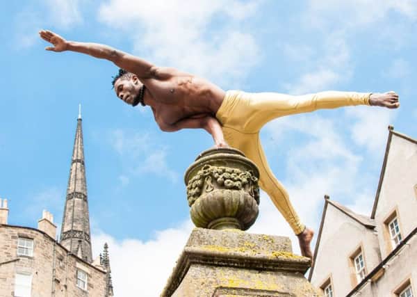 A Let's Circus performer getting ready for the Grassmarket spectacular. Picture: supplied