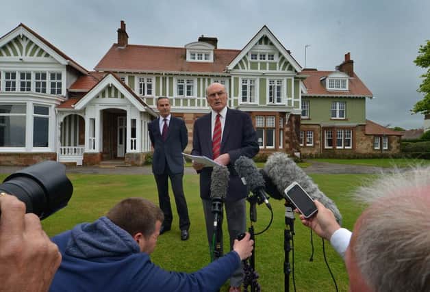 Muirfield captain Henry Fairweather announces the 'no' vote six weeks ago. Picture: Jon Savage
