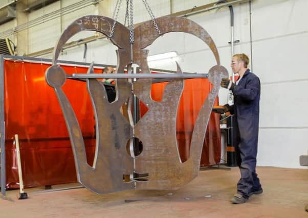 Work is carried out on the sculpture at Had-Fab. Picture: contributed