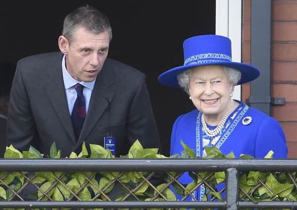 The Queen at Musselburgh Racecourse. Picture: Greg Macvean