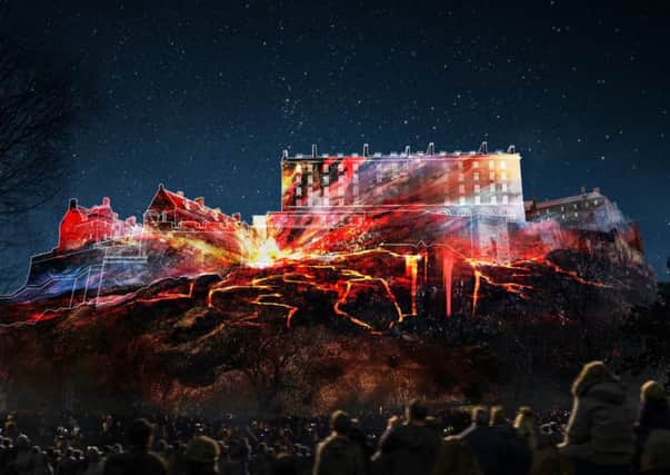The opening event of the Festival will see thewestern faÃ§ade of Edinburgh Castle and Castle Rock used as the canvas for digitally animated projections. Picture: 59 Productions