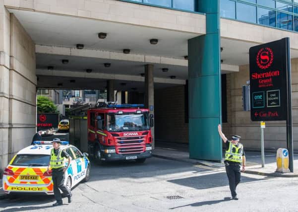 Emergency services at the Sheraton. Picture: Ian Georgeson