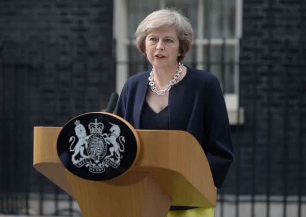 Theresa May makes her first speech as Prime Minister. Picture: AFP/Getty