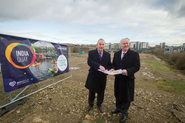 Edinburgh UK Feb 25 2016; Dr Ed Trevillion, Chair of PRS Working Party and Alex Neil MSP at India Quay, Fountainbridge to unveil plans that could deliver thousands of purpose-built homes for private rent. Picture; Steven Scott Taylor