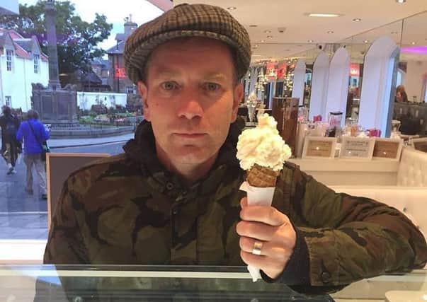 Ewan 
McGregor dropped in to a North Berwick ice cream parlour for a large scoop of gelato. Picture: contributed