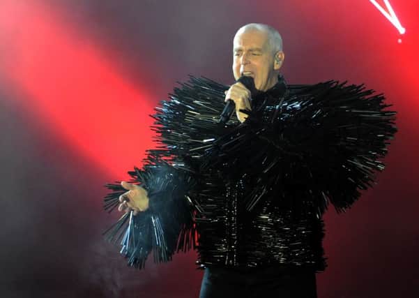 The Pet Shop Boys perform on the main stage during the New Year celebrations on December 31, 2013 in Edinburgh. It is expected that around eighty thousand people will attend the Hogmanay festivities in Edinburgh. Picture; Jane Barlow